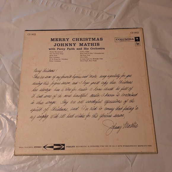 Johnny mathis merry christmas lp record - Picture 2 of 4